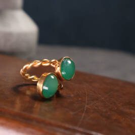 Twisted Green Jade Ring