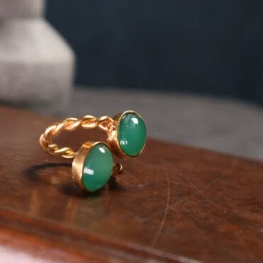 Twisted Green Jade Ring