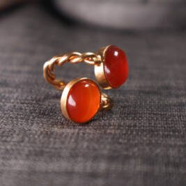 Twisted Rust Jade Ring